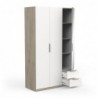 ARMOIRE 3 PORTES 2 TIROIRS GHOST