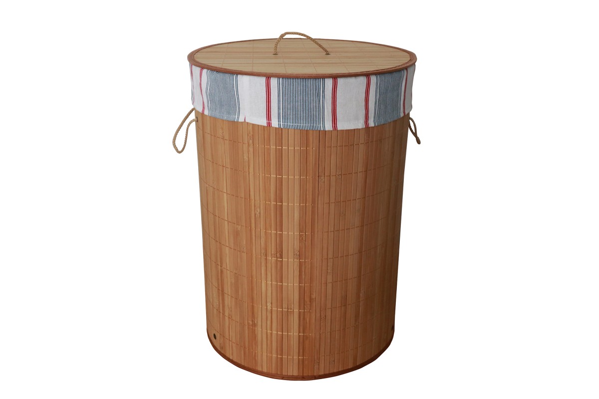 PANIER A LINGE ROND EN BAMBOU
