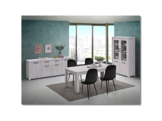 ENFILADE + VITRINE + TABLE OLIVIA