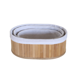 PANIER OVAL BAMBOU/COTON