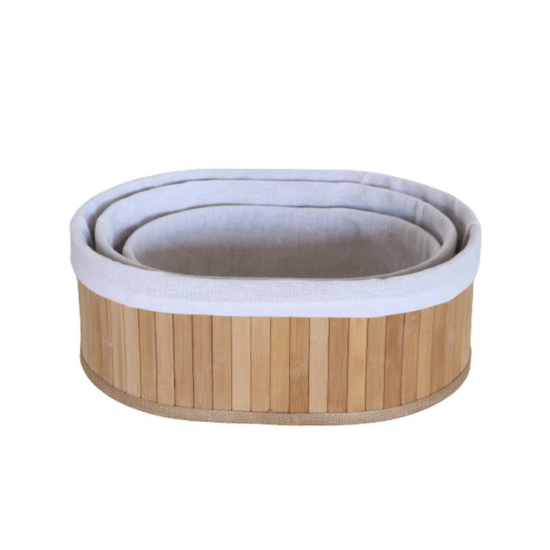 PANIER OVAL BAMBOU/COTON