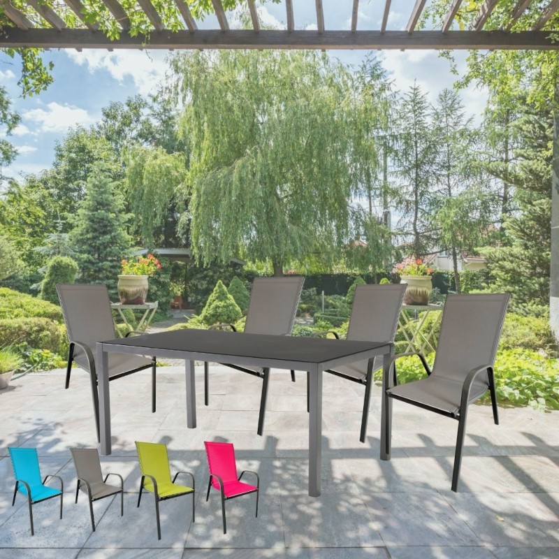 TABLE + 4 CHAISES ANDUZE