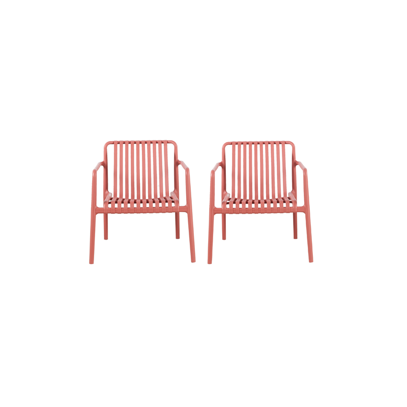 LOT DE 2 FAUTEUILS BAS HUESCA TERRACOTTA