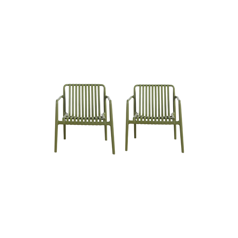 LOT DE 2 FAUTEUILS BAS HUESCA KAKI
