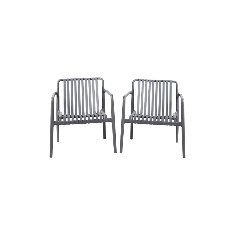 LOT DE 2 FAUTEUILS BAS HUESCA ANTHRACITE