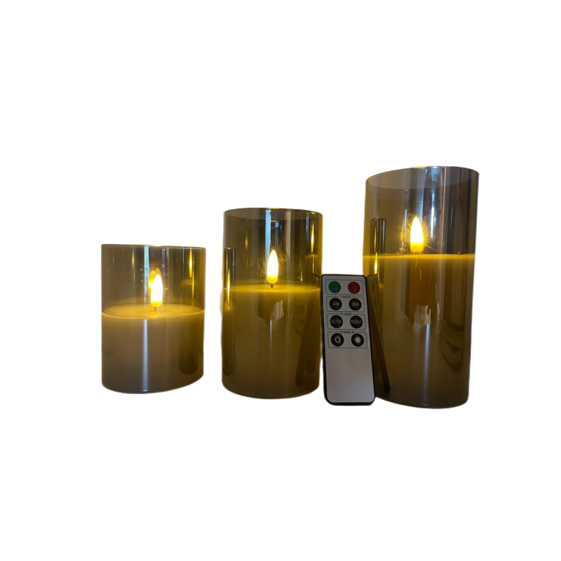 ENSEMBLE 3 BOUGIES LED AVEC TELECOMMANDE