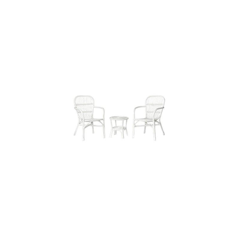 Salon de jardin WHITE RATTAN